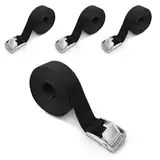 4PCS Spanngurte, Verstellbare Zurrgurt mit Klemmschloss, Robuste Zurrgurt, Spanngurt Befestigungsgurt mit Ratsche für Auto, Fahrrad, Sackkarre, Motorrad, Gepäck (3M -Black)