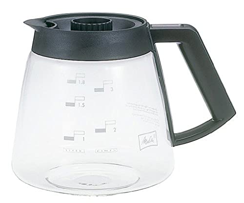 Melitta Glaskanne, Ersatz- Kaffeekanne für Filterkaffeemaschinen, Borosilikatglas, 1,8 l