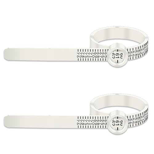 Kzouenzu Ringmaßband [2 Stück], Ringgrössenmesser Maßband,Ringgröße Messen, Ringgrößen-Messwerkzeug Für Ringgröße Ermitteln Messen