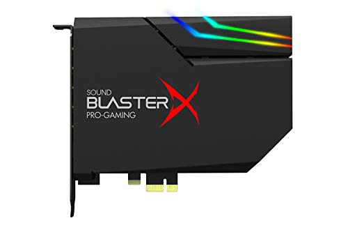 Creative Sound BlasterX AE-5 Plus SABRE32 Hochauflösende PCI-e-Gaming-Soundkarte und DAC mit 32-Bit / 384 kHz, Dolby Digital und DTS mit bis zu 122 dB Rauschabstand, RGB-Aurora-Beleuchtungssystem