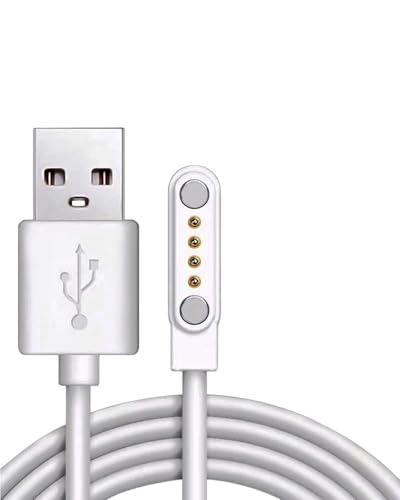 Aoekne Universal Kinder Smartwatch Ladekabel Magnetisch, Universeller Smartwatch Zubehör USB 4 polig Magnetisch Ladegerät für Smart Watch, Polig Pitch 2,54mm