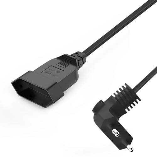 VIEVRE Verlängerungskabel Flach, Eurostecker Verlängerung 2.5A 250V, Verlängerungskabel Kurz Typ-C-Stecker Eurostecker auf Typ-C Euro für TV Computer Monitor Beamer Lampe Haushaltsgeräte (0,5m)