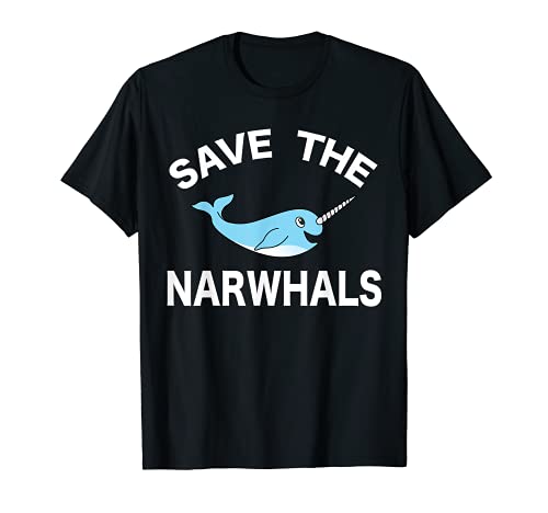 Funny Save The Narwhals Gefährdete Tierschutzorganisation T-Shirt