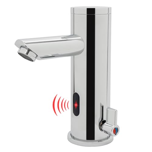 Infrarot Wasserhahn Bad mit Sensor Automatisch Badarmatur Berührungsloser Waschtischarmatur für Badarmatur Armatur Waschbecken, Heiß- und Kaltwasserhahn