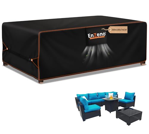 Enzeno Abdeckung Gartenmöbel, Wasserdicht Abdeckplane Gartenmöbel, Oxford Gewebe Plane für Gartenmöbel, Gartenlounge Abdeckung Winterfest 160 * 100 * 74cm