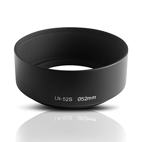 Ares Foto® 52mm Ø Metall Sonnenblende Gegenlichtblende Streulichtblende Lens Hood. CNC-gefrästes Aluminium. Zum Aufschrauben auf Objektiv-Filtergewinde. Für Canon Sony Nikon Tamron Sigma Olympus Fujifilm Pentax