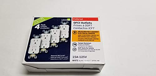 GFTR1-4W SmarTest Self-Test SmartlockPro Slim GFCI Tamper-Resistant Receptacle with LED Indicator, 15-Amp, 4-Pack, White