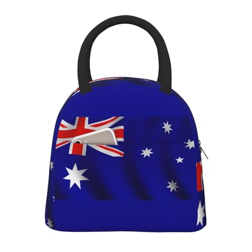 HGKHadc Funktionelle isolierte Lunchtasche mit australischer Flagge, wiederverwendbar, für Arbeit, Schule, Picknick, Camping, Angeln