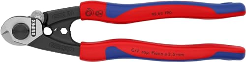 KNIPEX Drahtseilschere geschmiedet mit Mehrkomponenten-Hüllen 190 mm 95 62 190