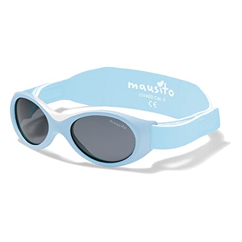 Mausito BABY Sonnenbrille 0-1,5 Jahre Jungen I VERGLEICHSSIEGER Sonnenbrille Baby BPA-frei I 100% UV SCHUTZ I BIEGSAM & verstellbares Band I Europäisches Design Baby Sonnenbrillen