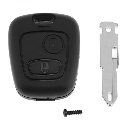 MQLSAERI 1 Stück Autoschlüsselgehäuse mit 2 Tasten, Ersatz für Peugeot 107 207 407 206 306 406 806 Citroen C1 C2 C3 C4 C5, Auto-Fernbedienungsschlüsselgehäuse - ohne Schlüsselblatt