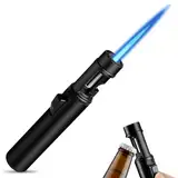 Airbrush Windproof Lighter, 2 In 1 Jetflamme Feuerzeug, Nachfüllbar Sturmfeuerzeug, Winddicht Langes Stabfeuerzeug, Windproof Lighters, Einstellbare Flamme Gas, Integrierter Flaschenöffner (Ohne Gas)