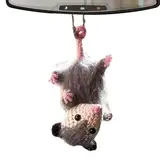 Auto Charm, Opossum Autoanhänger, Gestrickter Opossum Autospiegel Anhänger, Rückspiegel Auto Anhänger, Niedliche Form, HD Druck, Hat Viele Verwendungsmöglichkeiten