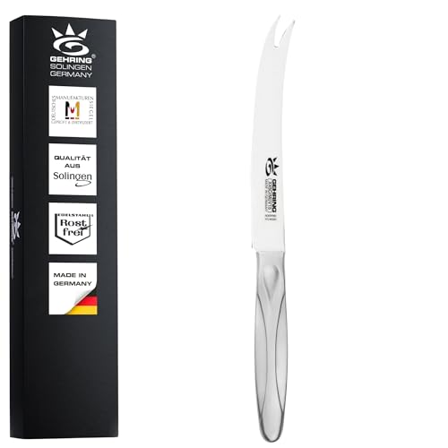 GEHRING Solingen Tomatenmesser Serie Ergo Fun I Gemüsemesser mit Wellenschliff I Edelstahlgriff I zweizinkige rostfreie Edelstahlklinge I Made in Germany