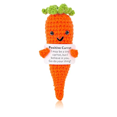 DSLSQD Karotte Puppe,Pocket Hug Positive Karotte,Mini Karottespielzeug,Lustige Positive Karotte Strickwolle Puppe Karotte,für Gastgeschenke Motivationsgeschenke Abschiedsgeschenk Geburtstags Partydeko