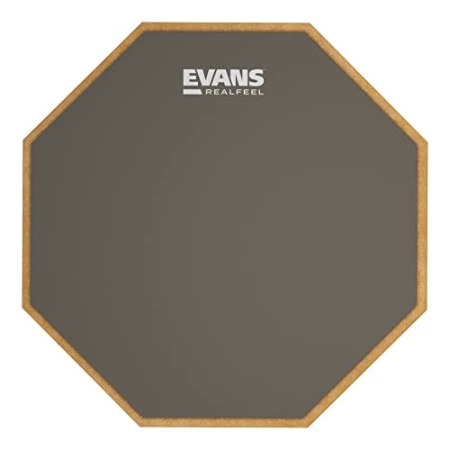 Evans RealFeel - Drum Practice Pad - Drum Pad - Schlagzeuger Practice Pad - Gummi, einseitig, 12 Zoll