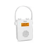 TechniSat DIGITRADIO 30 - wasserdichtes DAB+ Duschradio (UKW, DAB Digitalradio, integrierter Akku, Bluetooth, wasserdicht nach IPX5, Wecker, Favoritenspeicher, Kopfhörer-Anschluss) weiß