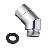 Handbrause Adapter 135 Grad, Duschschlauch Adapter, Gelenkstück Duschkopf, Winkelstück für Handbrause, Swivel Shower Head Adapter, Adapter für Duschschlauch, Mit Gummidichtung(Silber)