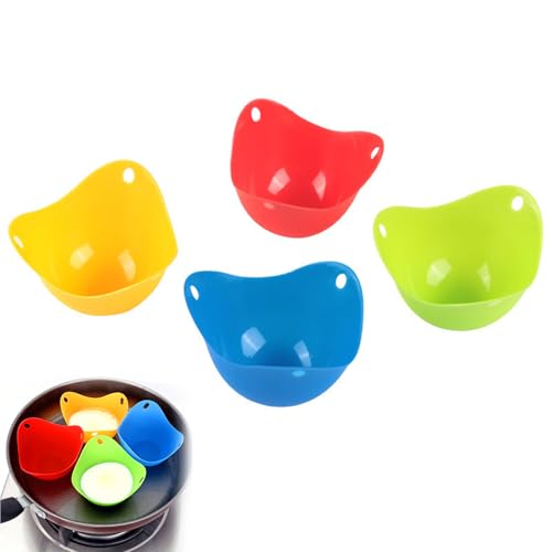 Silikon Eier Pochierer,Silikon Ei Pochierer Cups,Hochtemperaturbeständiger Antihaft Eierkocher,Pochierte Eier Form,Antihaft Silikon Eierkocher,Küchen Eierpfanne,Microwave Eierpochierer 4 Pcs Tokaneit