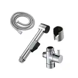 Bidet Handbrause für Waschbecken, WC Popodusche, Bidet Handbrause, mit Brauseschlauch 150cm, 1/2 Wasserverteiler und Wandhalterung für WC, Hand Sprayer mit Wasserhahn Umschaltventil, Poliert