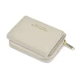 ANYWN Geldbörse Damen klein, Geldbeutel Damen klein, kleines Portemonnaie Damen, Geldtasche klein Damen mit Große Kapazität, Elegante und Süße Damen Geldbeutel mit Großes Münzfach 33-Beige