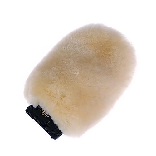 Merauno® Lammwolle Putzhandschuh, aus Qualitäts Merino Lammwolle. Farbe:Natur, Schwarz, Braun, Anthrazit