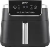 Ninja PRO Air Fryer Heißluftfritteuse, 4,7L Airfryer, Einzelkorb-Heißluftfritteuse, 4-in-1, für 1-2 Portionen, Digital, Kochen aus dem Gefrorenen, Antihaft-Schublade & Crisper Korb, Schwarz AF140EU