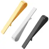 3 Stück Krawattennadel Krawattennadeln für Herren Krawattenklammer Klassische Krawattenklammern Edelstahl Tie Clip Set Schwarz Gold Silber für Krawatten Männer Alltag Hochzeit Jahrestag Geschäft