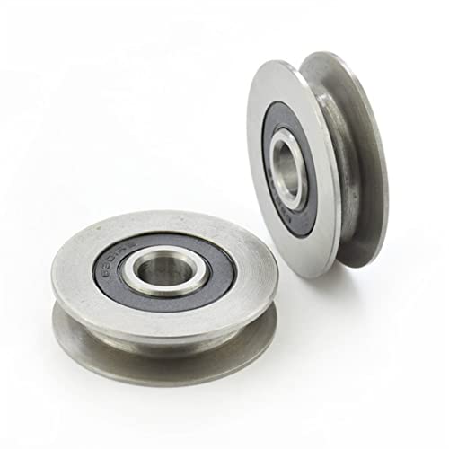 10x50x13/12 * 50 * 13mm 6301RS Bearing Steel Bearings, U Grooves V Round Bottom 5cm Pulley, 6mm Guide Wheel, Wire Rope Lifting Wheel (Color : 12x50x13)