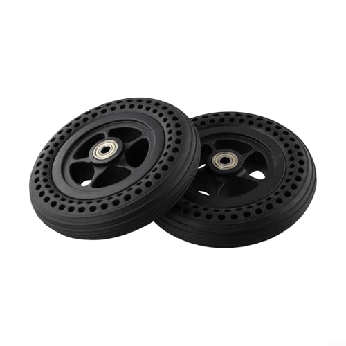 Gdfnmogo Elektroroller, Rollstuhl, 15,2 cm, massiver Reifen, 15,2 x 3,8 cm, mit Nabe, Gummi, Kunststoff, Schwarz, Ersatzteile, Zubehör, Scooter-Räder (2 Stück)