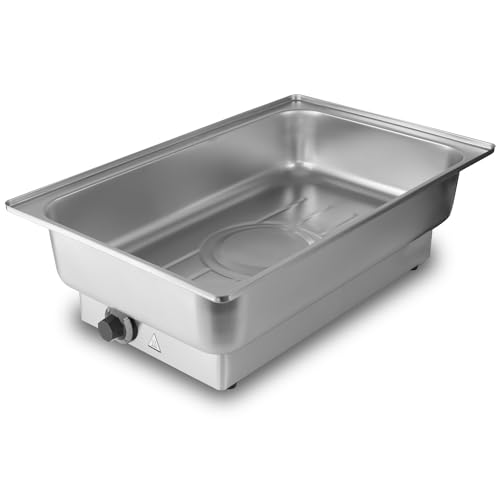 Mahlzeit elektrischer Edelstahl Chafing Dish für GN 1/1 | 9 Liter | bis 80°C mit Display | Speisenwärmer Büffetwärmer Wärmebecken elektrisch für Buffet Catering Gastro und Party