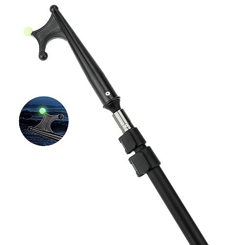 SAN LIKE Teleskop-Bootshaken-Klasse 3 Aluminiumlegierung Docking Bootshaken Teleskopierbar Langlebige Rostfreie Boot Haken Teleskop Stange mit leuchtenden Perlen Docking Bootsschieber, Negro 2,4M