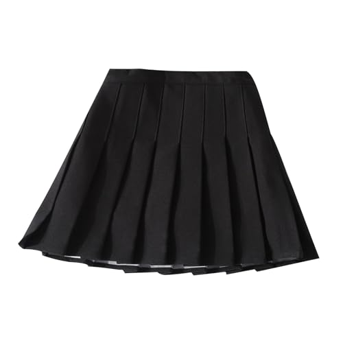 KODMNSW Hosenrock Mädchen Faltenrock Rock mit Hose Drunter Minirock Einfarbig Plisseerock Ballet Tanz Röcke Tennisrock Schuluniform Pleated Skirt 4-15 Jahre Blitzangebote des Tages Schwarz 15 Jahre