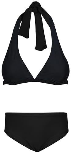 Aquarti Mädchen Bikini Set Bustier Bikinislip Zweiteiliger Badeanzug, Farbe: Zum Binden - Schwarz, Größe: 164