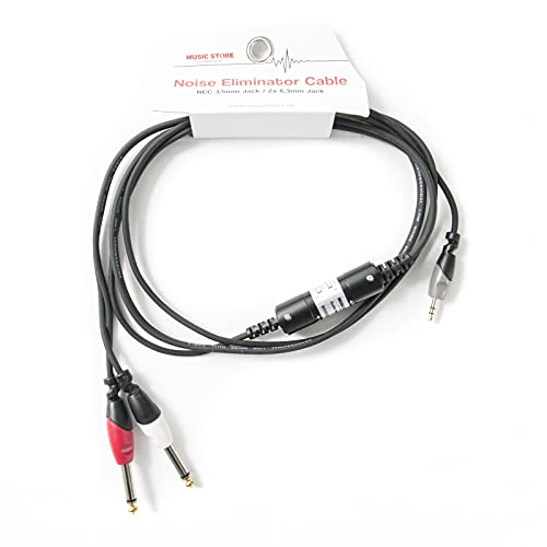 MUSIC STORE, Rauschunterdrückendes Audiokabel, Stereo, 2m, 3,5mm Kli, 6,3 mm Kli, Noise Eliminator