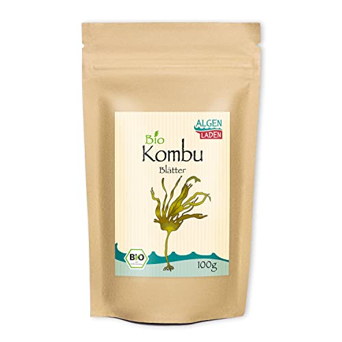 ALGENLADEN BIO Kombu Blätter - 100 g | essbare Algen | Grundlage für Dashi | Algen aus dem Atlantik | Rohkost | Vegan