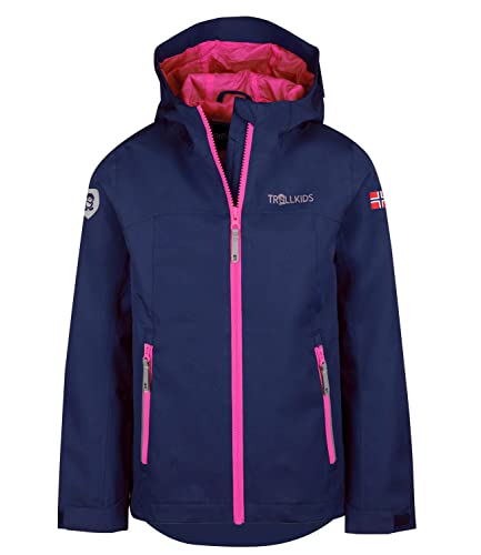 Trollkids Kinder Fahrradjacke Telemark, Marineblau/Magenta, Größe 140