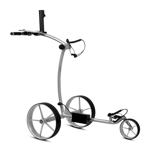 tour made RT-670S Quickfold Lithium Elektro Golftrolley mit magnetischer Parkbremse | automatischer Hangausgleich | Rahmengewicht nur 5,5 kg (670-silver-silver)