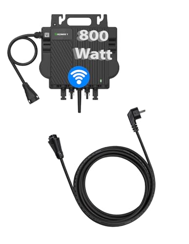 Microwechselrichtr Growatt NEO-800M-x Balkonkraftwerk Wechselrichter 800W mit WIFI und 5m Kabel (Steuersatz: 0% nach § 12 Absatz 3 UStG) (Growatt NEO-800W-2T, 5m Kabel)