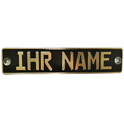 Melsaro Namenschild LKW Fahrer Autofahrer Goldfarbig Truck PKW Auto Name Funschild Autoschild Traktor Schild Truck Trucker Schild