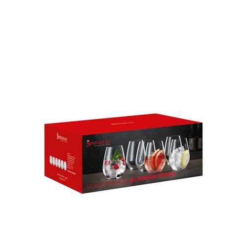 Spiegelau Gläser Set 460 ml, 6 Stück, Authentis Casual, 4800291, Trinkgläser aus Kristallglas, Wassergläser spülmaschinenfest