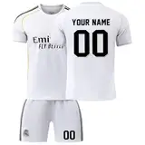 R. M. Fußball Trikot Kinder Personalisiert mit Eigenem Namen & Nummer Fussball Trikot Herren Jungen Fussballtrikot Set Fußball Jerseys Fussball Geschenke für Fußballfans #A20