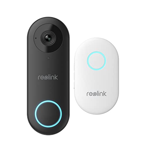 Reolink 5MP Video-Türklingel PoE mit Chime, UHD Türklingel Kabelgebundene mit Kamera, 180° Ultraweitwinkel, Zwei-Wege-Audio, Personenerkennung, Wasserdicht, Alarme, Kompatibel NVR, Video Doorbell PoE