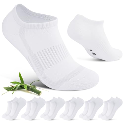 Cirorld Bambus Sneaker Socken Damen Herren 39-42 43-46, 6 Paar Atmungsaktive Kurze Socken, Antibakteriell und Geruchshemmend Sportsocken,Feuchtigkeitsaufnahme und Abgabe Laufsocken
