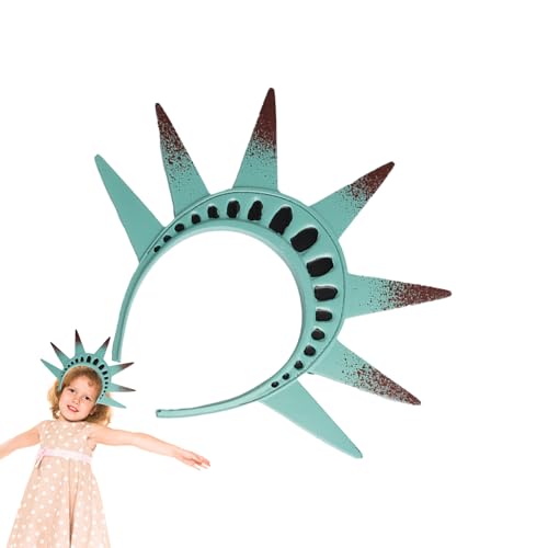 GjnjfdF 4th Of July Outfits,Damen-Göttinnen Krone & Fackel | Leichtes Patriotisches Zubehör Für Feiertage Events Schule US-Unabhängigkeitstag Halloween Dekoration