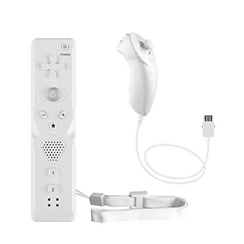 Fernbedienung Nunchuck Regler für Wii, Drahtloses Gamepad Remote Spiel Regler Nunchuk mit Eingebautem Lautsprecher für Nintendo Wii und Wii U, Position des Kamera Cursors