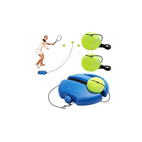 WOKICOR Tennis-Trainer Tennistrainer Set Trainer Baseboard Set mit 2 Rebound Ball, Selbststudium Übungs-Trainingswerkzeug Tennistrainingsausrüstung für Solotraining Erwachsener (Blau)