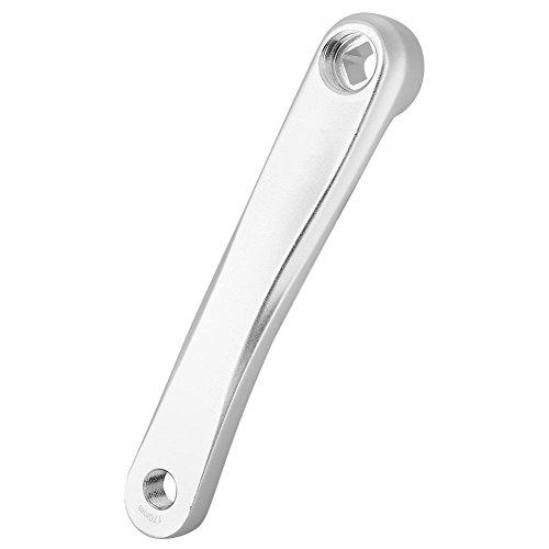 Jadeshay 170 mm Fahrradkurbelarm Aluminiumlegierung Singlespeed Kurbel Platz Rhombischen Loch,Kettenkurbelarm Ersatzzubehör Silber