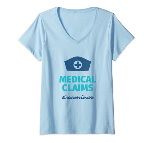 Damen Gesundheitsabrechnung des Prüfers für medizinische Ansprüche T-Shirt mit V-Ausschnitt