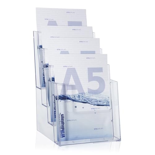 Taymar® DIN A5 Prospektständer mit 4 Etagen, Transparent
